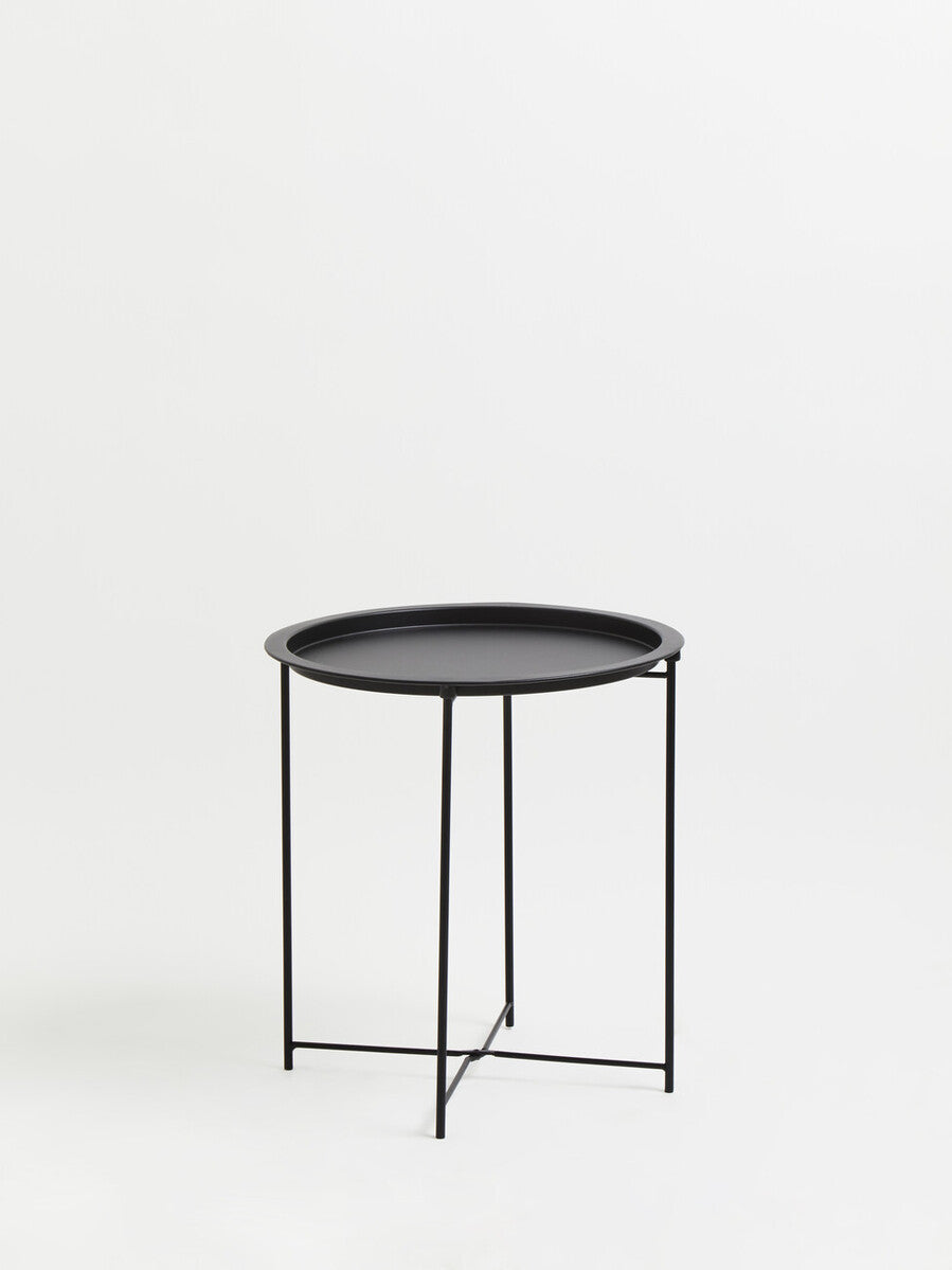 Acero Black Metal Round Side Table