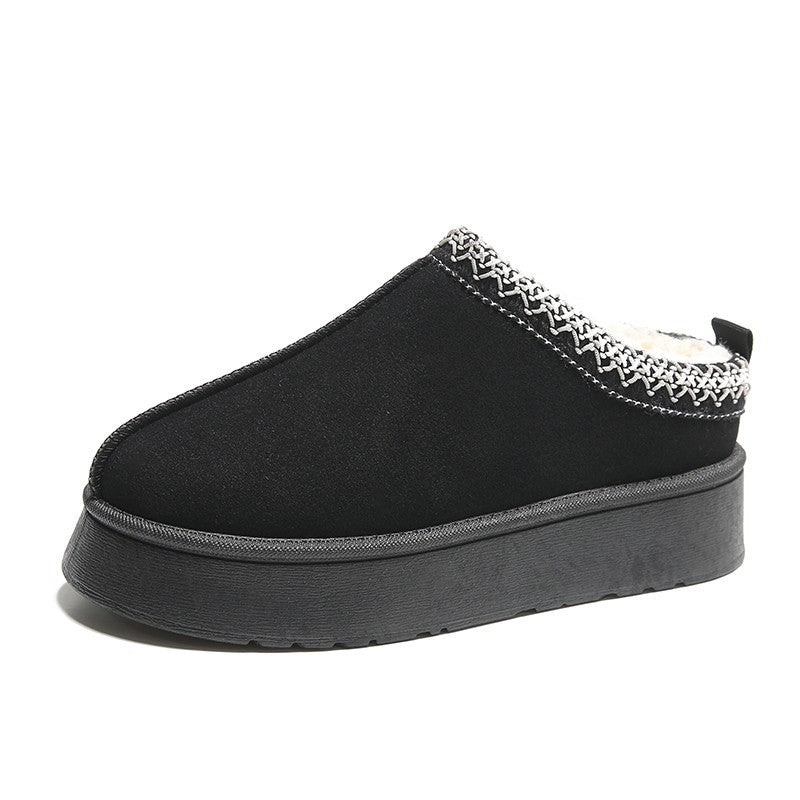 Womens platform ankle slipper shoe boots for winter