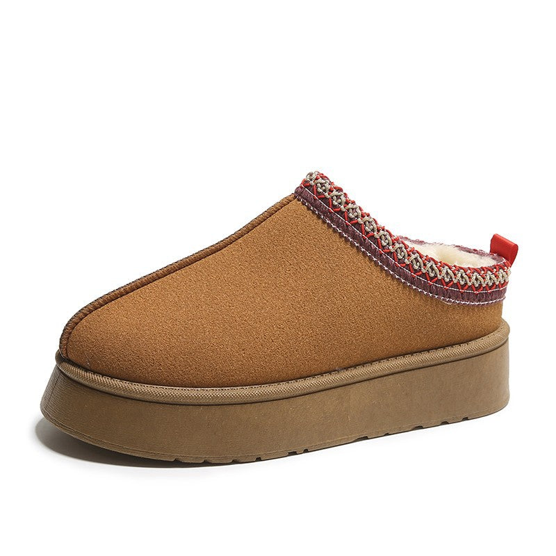 Womens platform ankle slipper shoe boots for winter