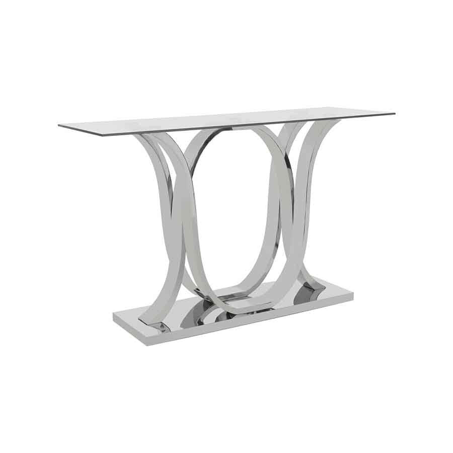 Allure Chrome  Curved Base Console Table