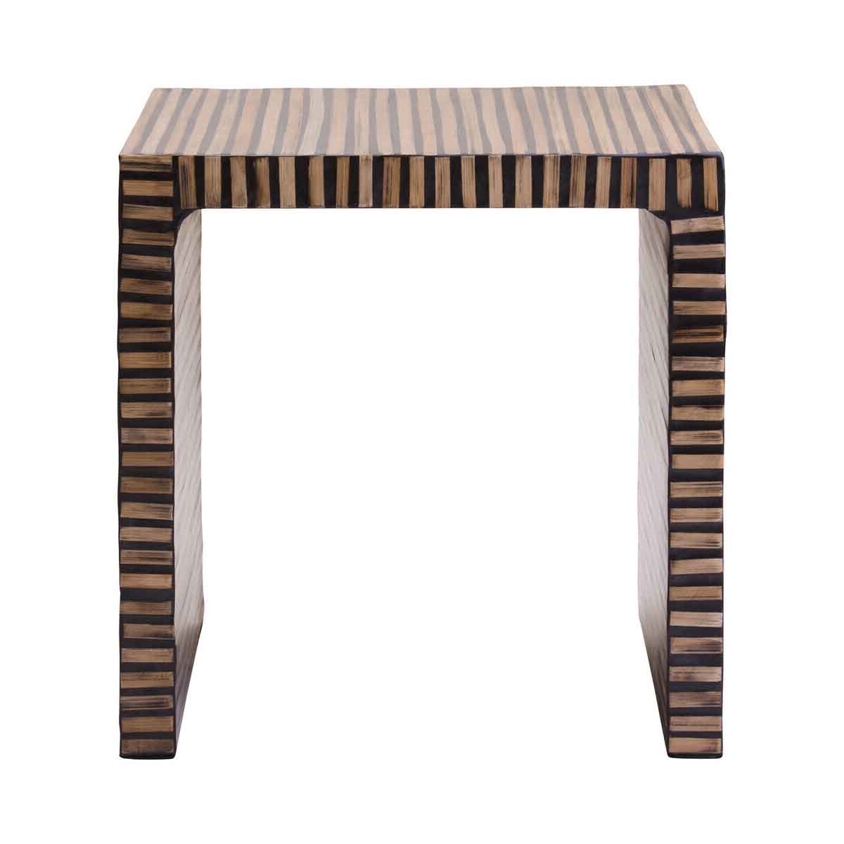 Bambusa Bamboo Inlay Curved Side Table