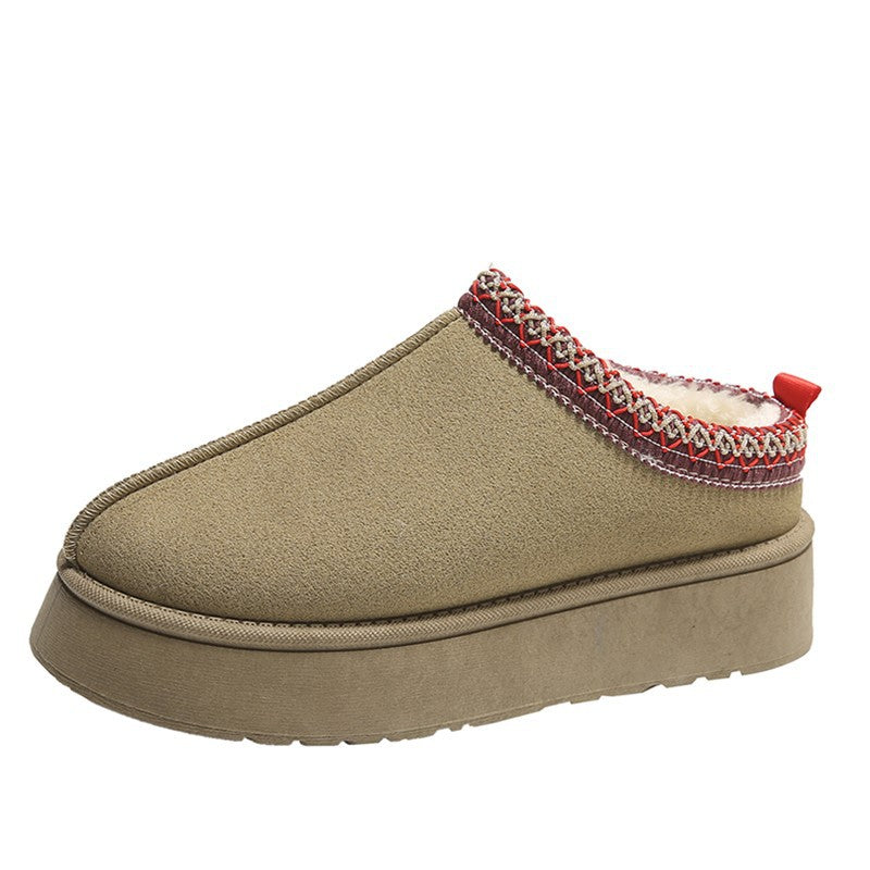 Womens platform ankle slipper shoe boots for winter