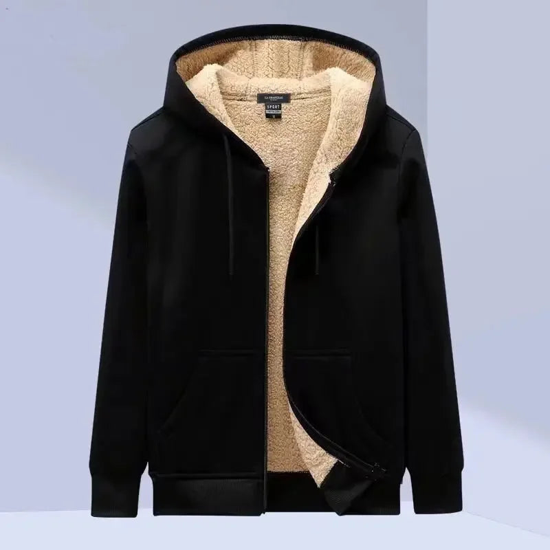 Christmas Sweater Men's Winter Loose-fit Casual Style Knitted Top Jacket American Vintage Fleece-lined Thickened Line Clothes