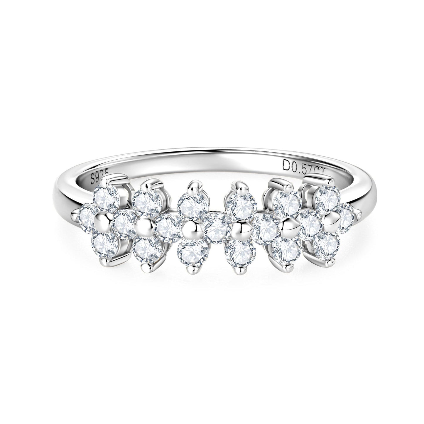 Beautiful Two Strand Moissanite S925 Sterling Silver Ring