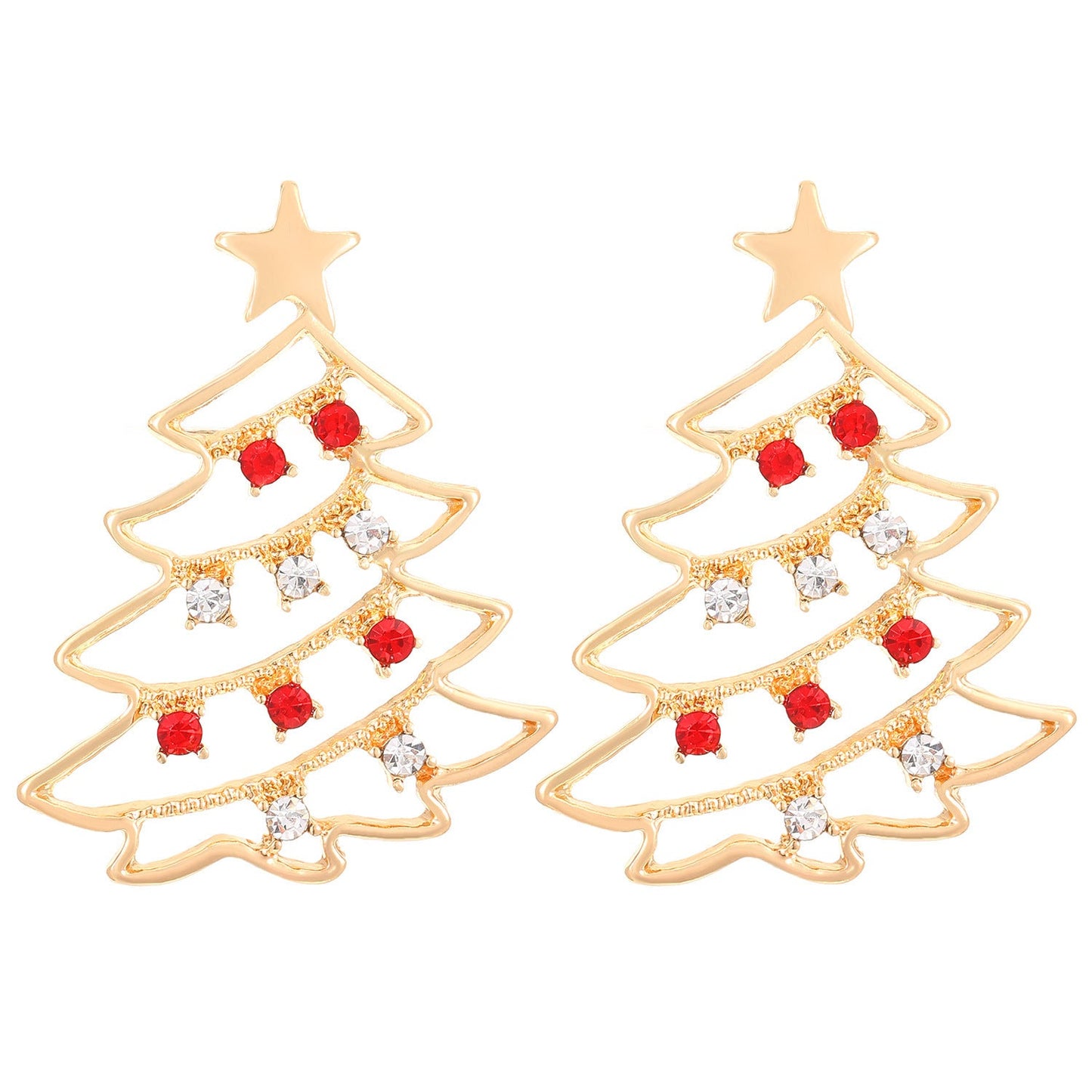 Christmas Earrings With Christmas Tree Colorful Zircon Christmas Tree Earrings For Women Personality Earrings Party Jewelry Christmas Gift