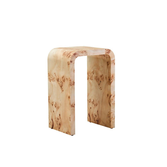 Mota Burl Wood Design Curved Side Table