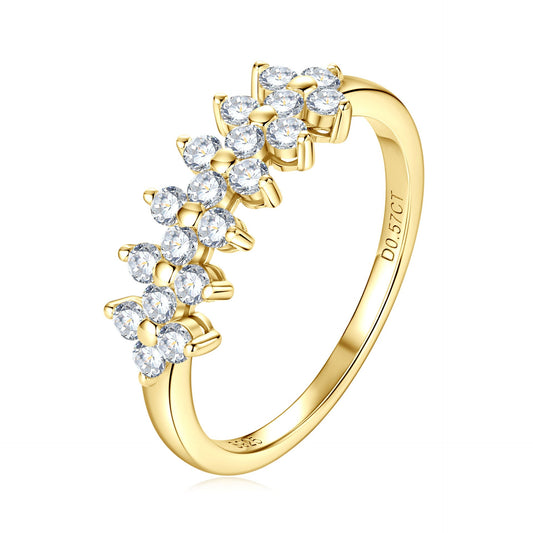 Beautiful Two Strand Moissanite S925 Sterling Silver Ring
