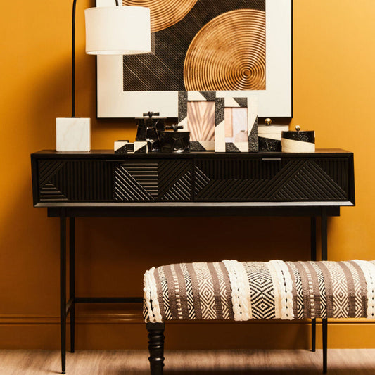 Jakara Black 2 Drawer Console Table