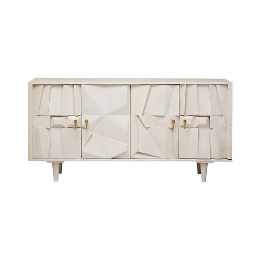 Sita Four Door Mango Wood Abstract Design Sideboard