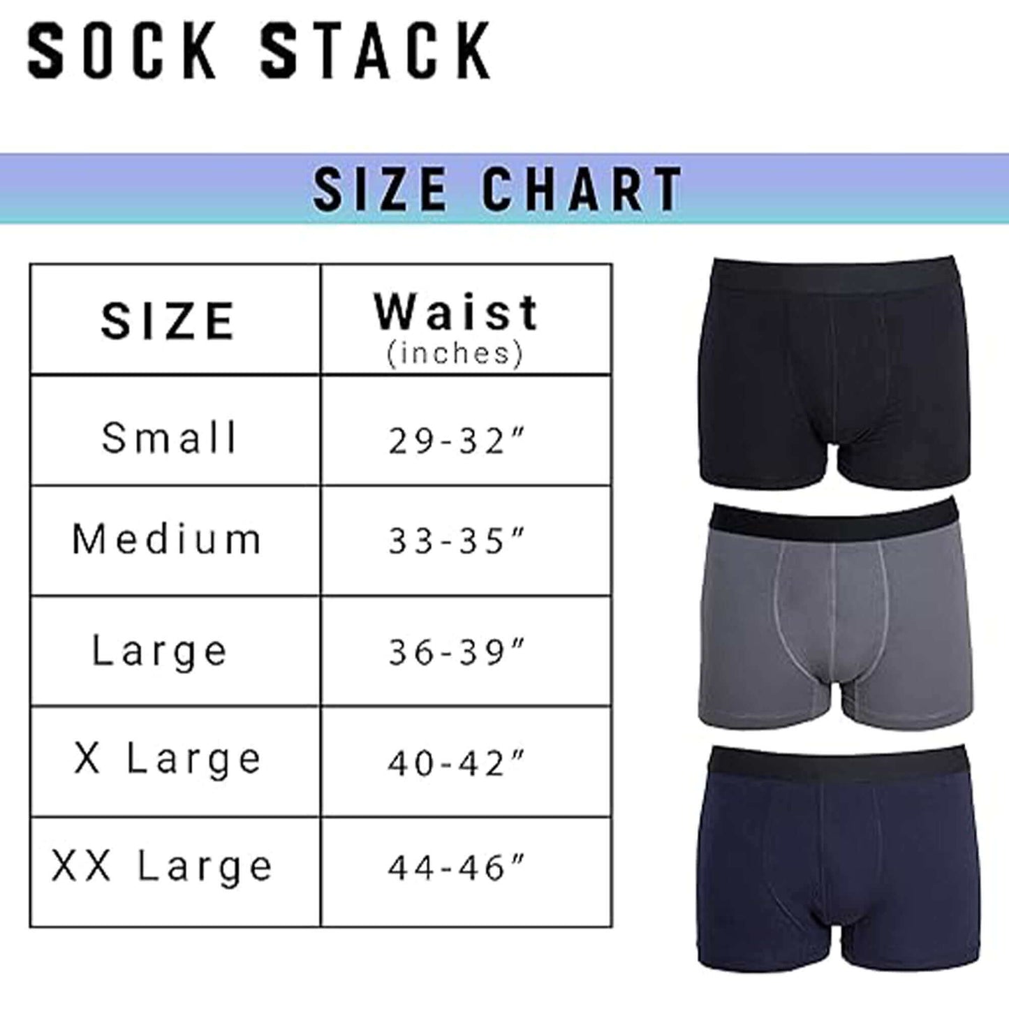 6 Pack Assorted Cotton Stretch Boxer Shorts Menswear Classic Activewear Breathable Comfort Fit Underwear with Waistband Black Navy Grey Boxershorts MB04 by Sock Stack