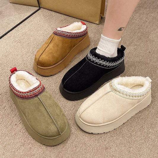 Womens platform ankle slipper shoe boots for winter