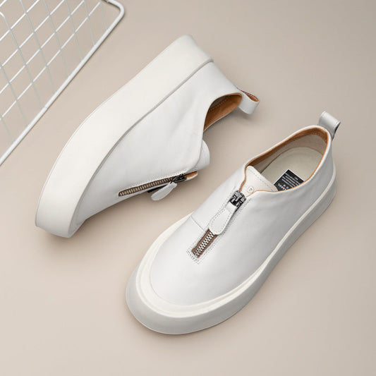 Men's Retro Distressed Leather Platform All-match Casual Sneakers