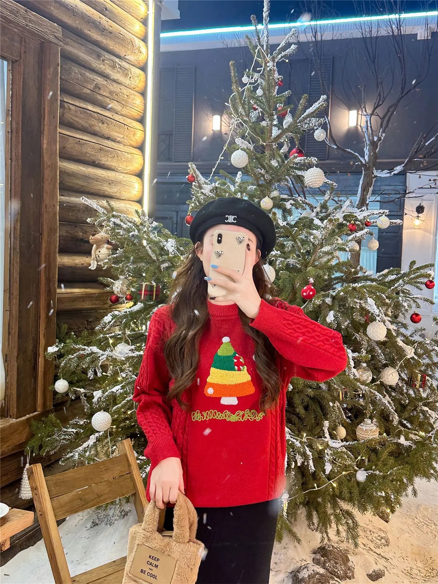 Christmas Tree Jumpers for The Whole Family Red Sweater New Year Dad Mom and Son Daughter Matching Clothes Baby Knitted Romper