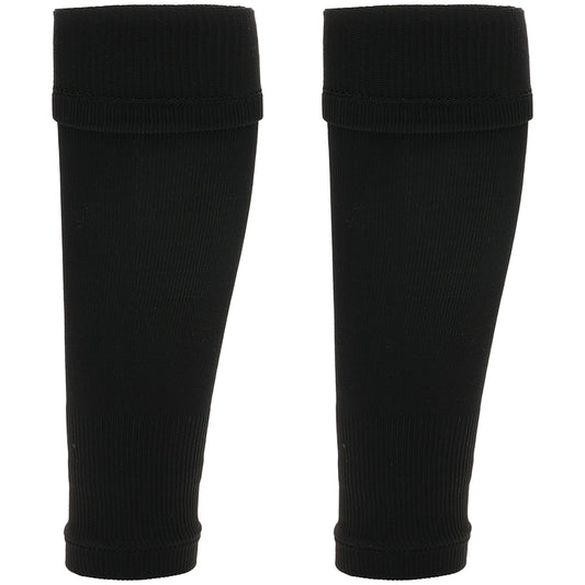 Adults Black Football Leg Sleeve Socks Compression Support Fits Over Shin Pads Breathable & Secure for Training Running by Sock Stack