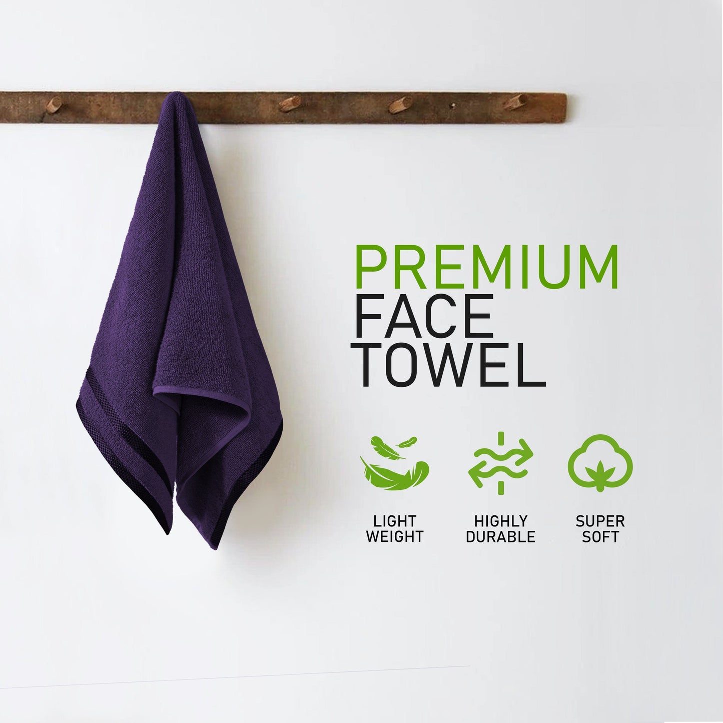 Belmont Viscose Stripe Purple Towels 100% Cotton Hotel Quality Super Absorbent 10 Piece Bale Set, 4 Hand Towel & 12 Face Cloths by OLIVIA ROCCO