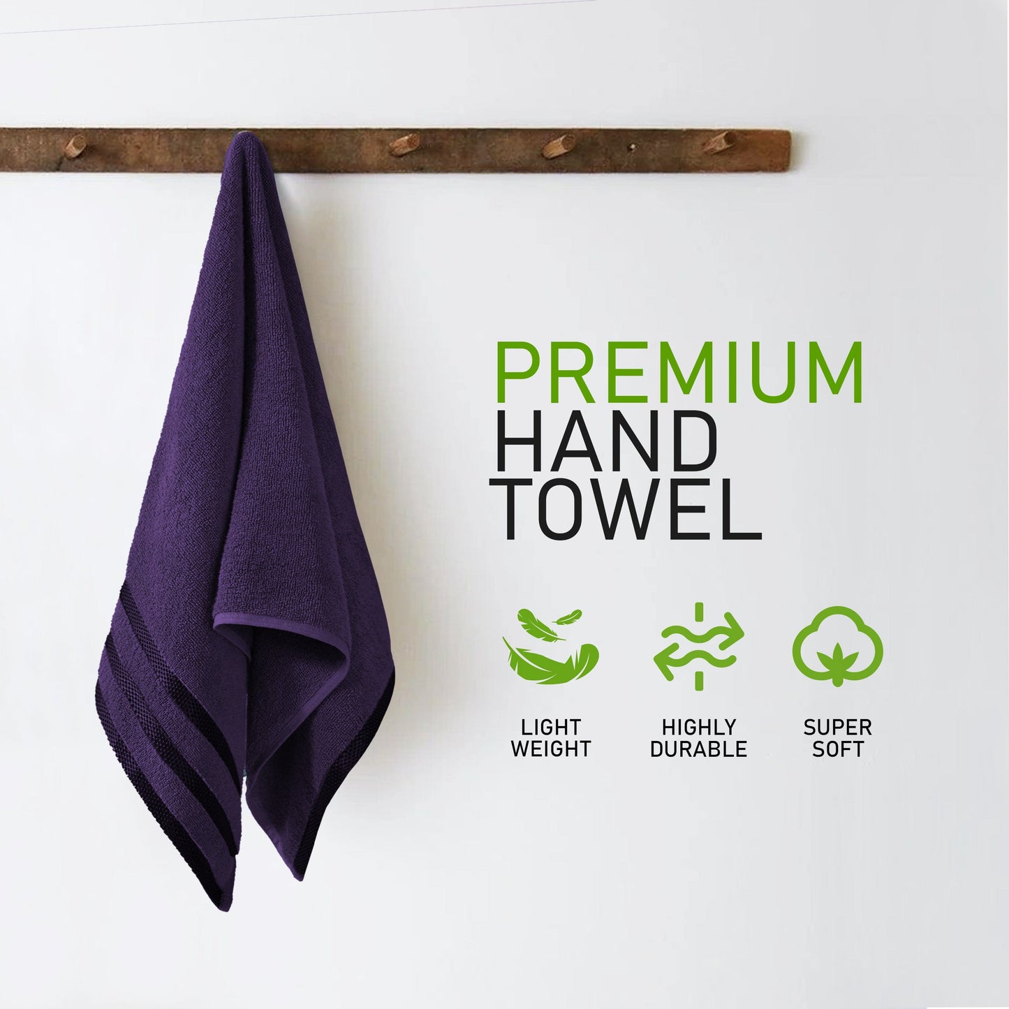 Belmont Viscose Stripe Purple Towels 100% Cotton Hotel Quality Super Absorbent 10 Piece Bale Set, 4 Hand Towel & 12 Face Cloths by OLIVIA ROCCO