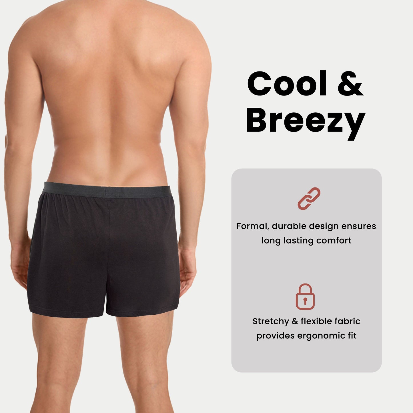 Pack of 6 Men’s Boxer Shorts Loose Fit Cotton Blend Jersey Underwear Super Soft Button Fly & Elastic Waistband by Sock Stack